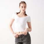 Short Sleeve Square Neck Sport Tops ZY00129