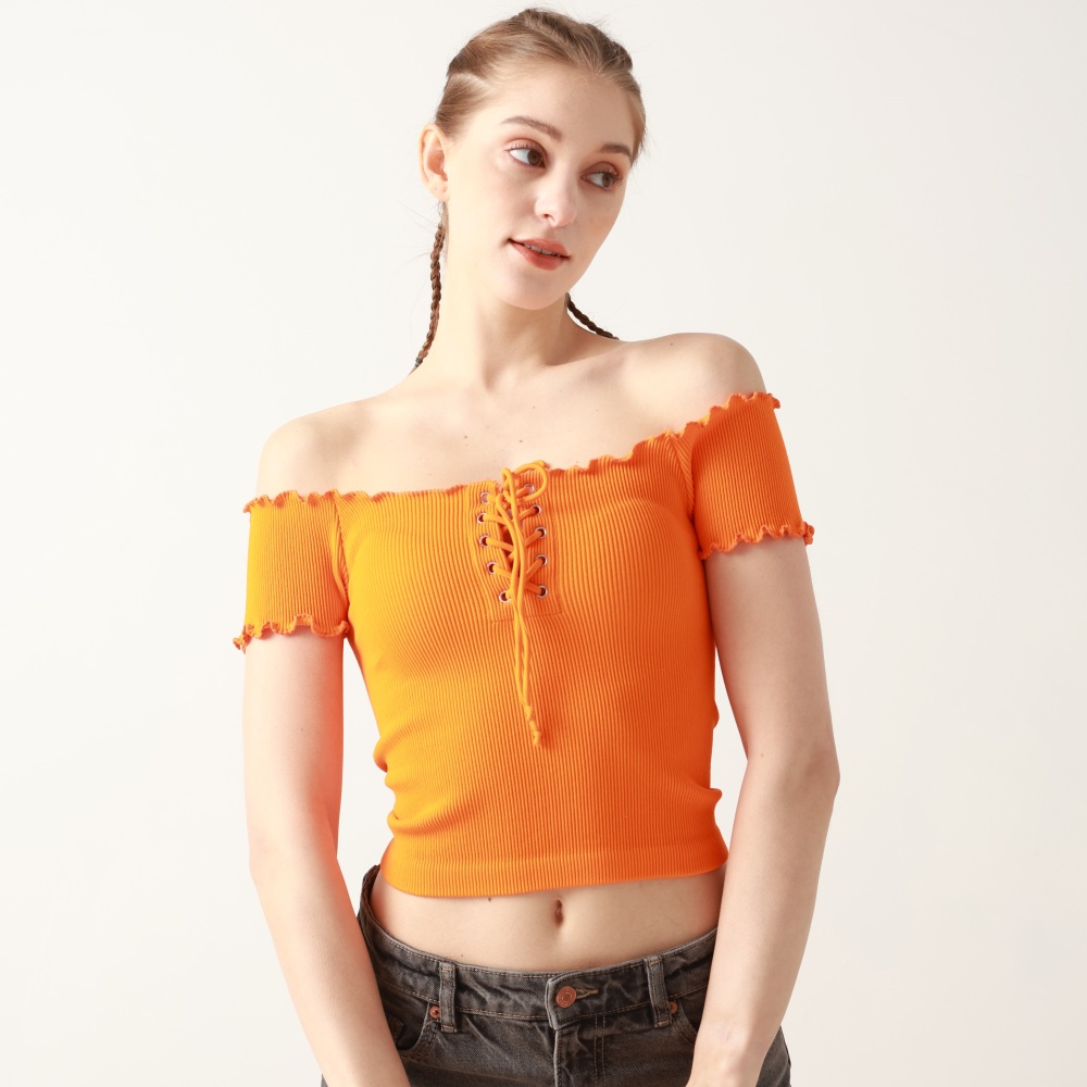 Short Sleeve Square Neck Sport Tops ZY0085