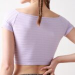 Short Sleeve Square Neck Sport Tops ZY0081