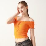 Short Sleeve Square Neck Sport Tops ZY0085