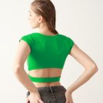 Short Sleeve Square Neck Sport Tops ZY0064