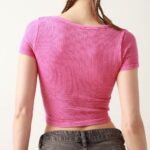 Short Sleeve Square Neck Sport Tops ZY0089