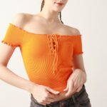 Short Sleeve Square Neck Sport Tops ZY0085
