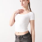 Short Sleeve Square Neck Sport Tops ZY00129