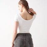 Short Sleeve Square Neck Sport Tops ZY00129