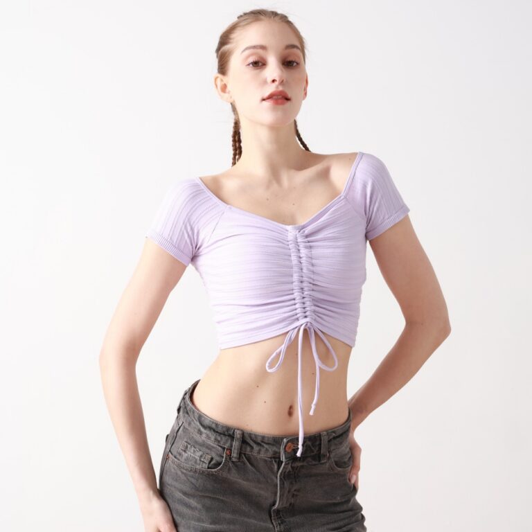 Short Sleeve Square Neck Sport Tops ZY0081